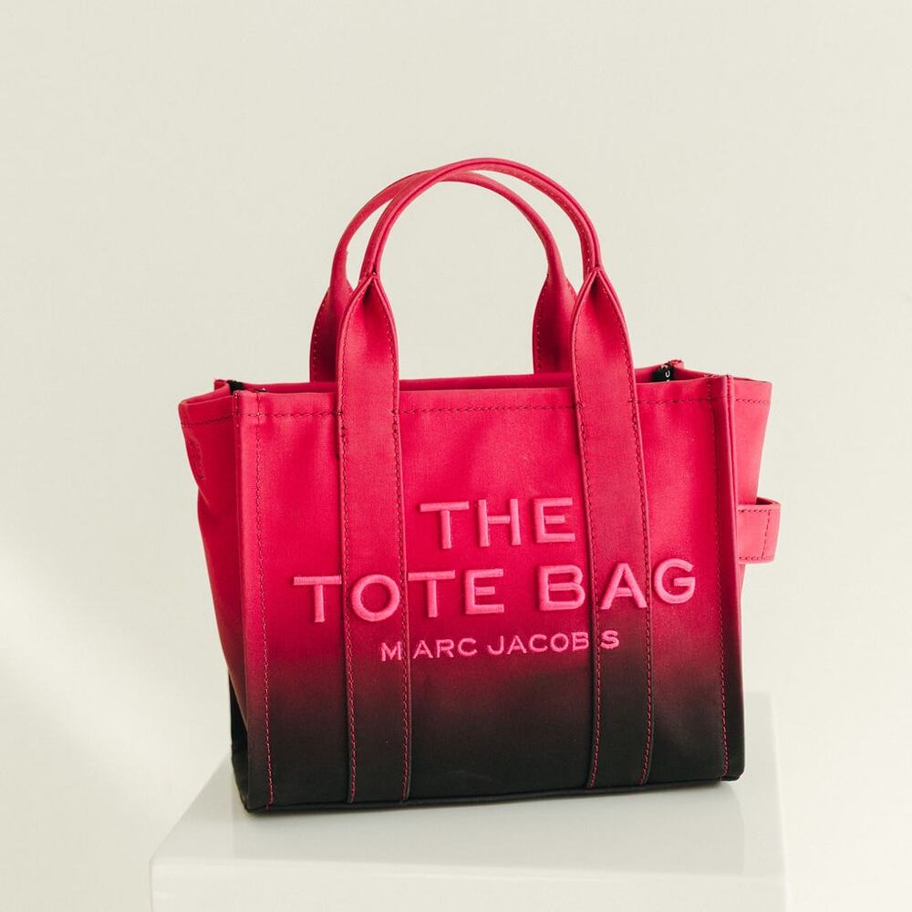 Marc Jacobs The Ombre Canvas Tote Bag in Black and Hot Pink Gradient image 2